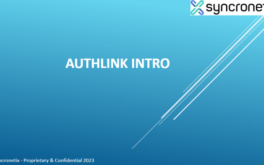 Back Office Authlink Intro